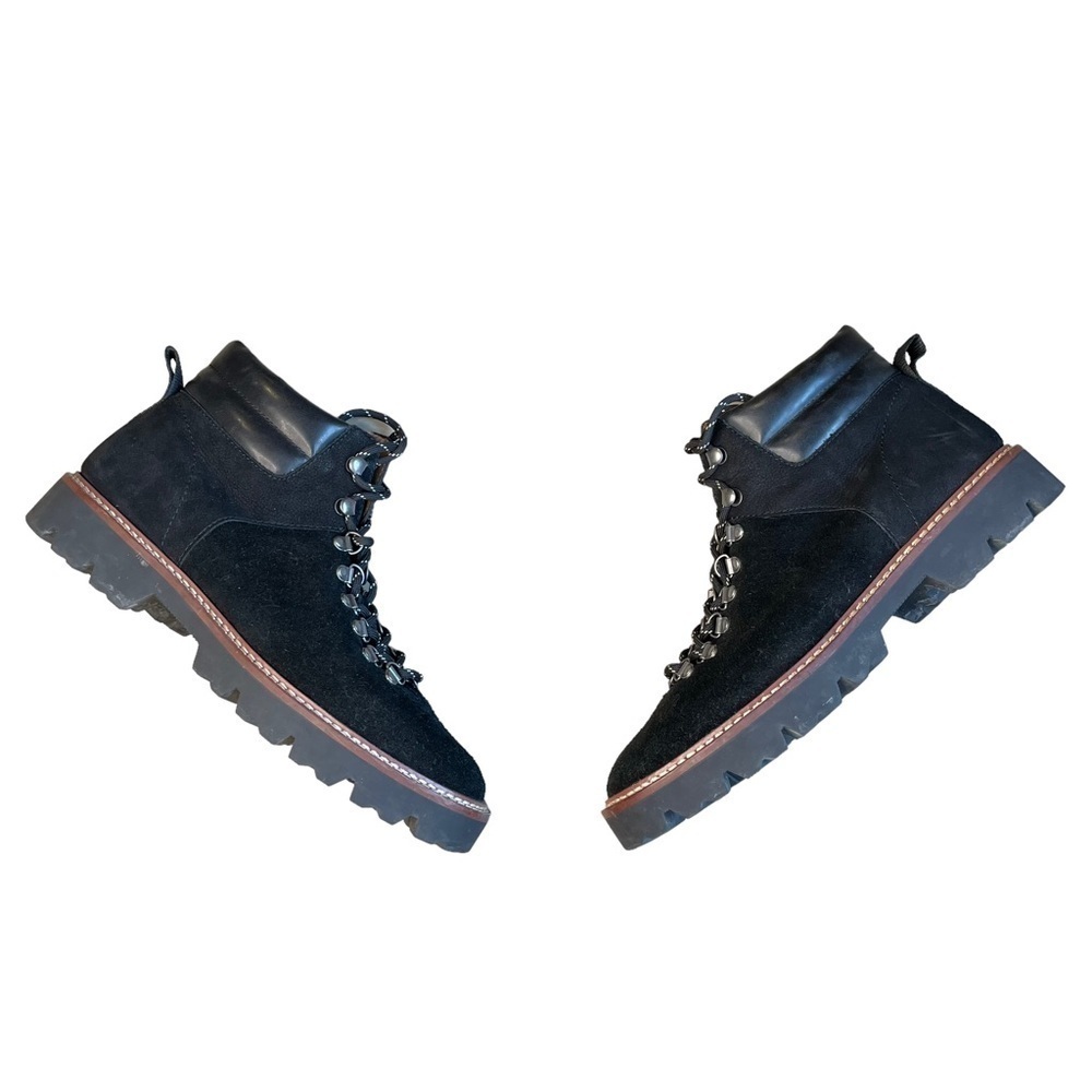 Madewell The Citywalk Lugsole Hiker Boot in Suede Leather, True black, size 9